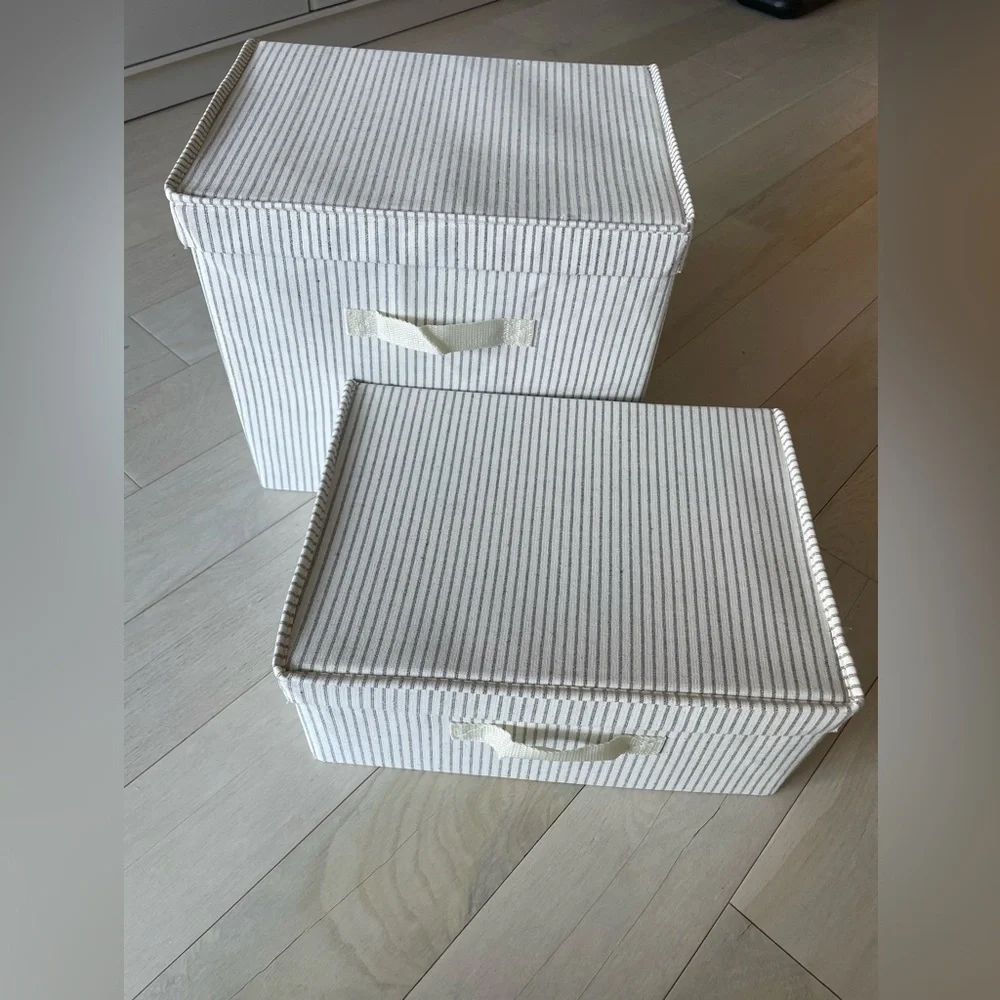 Container Store Fabric Storage Box Farmhouse color - Big